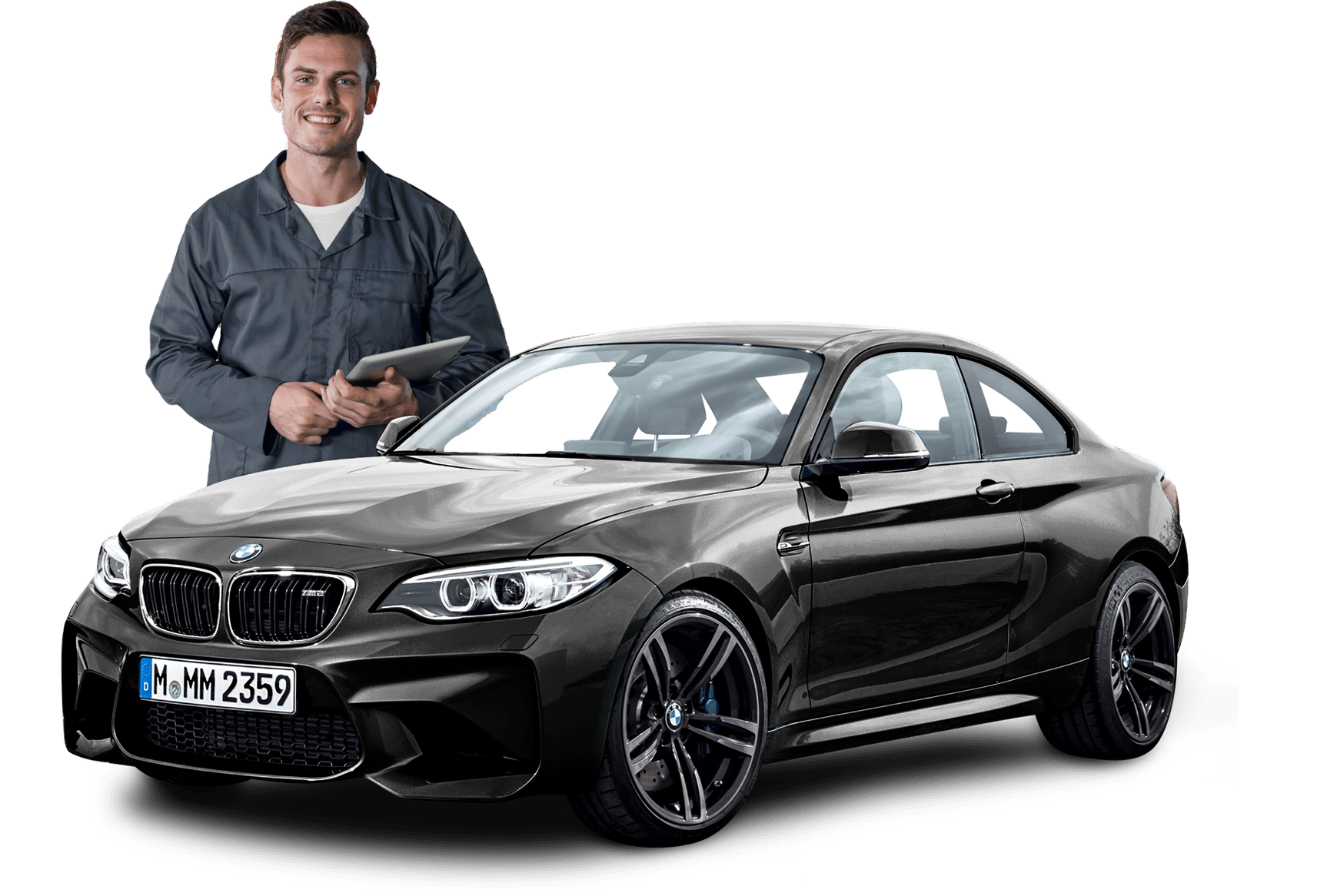 Carro e ônibos um ao lado do outro com duas imagens em forma de box escrito em sequência: Segurança, confiança e credibilidade e em seguida Economia, assistência, garantia, segurança e mão de obra.